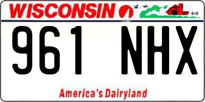 WI license plate 961NHX