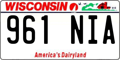 WI license plate 961NIA