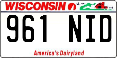 WI license plate 961NID