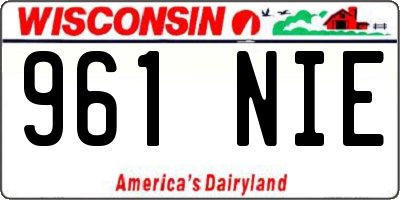 WI license plate 961NIE
