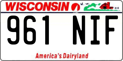WI license plate 961NIF