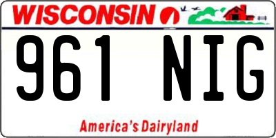 WI license plate 961NIG
