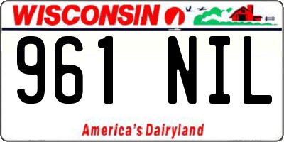 WI license plate 961NIL
