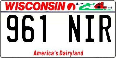 WI license plate 961NIR