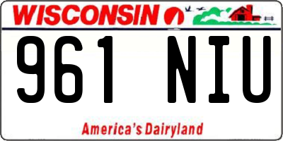 WI license plate 961NIU