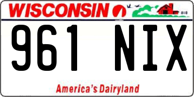 WI license plate 961NIX