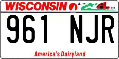 WI license plate 961NJR