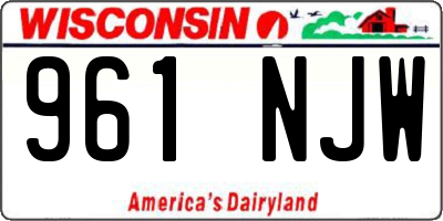WI license plate 961NJW