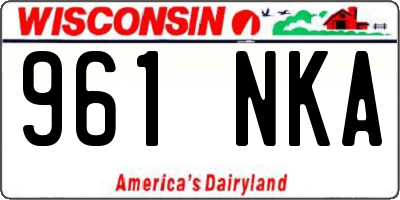 WI license plate 961NKA