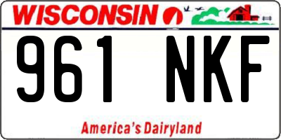 WI license plate 961NKF