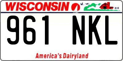 WI license plate 961NKL