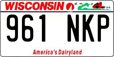WI license plate 961NKP