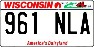 WI license plate 961NLA