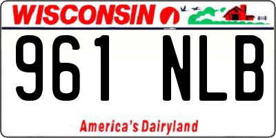 WI license plate 961NLB
