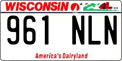 WI license plate 961NLN