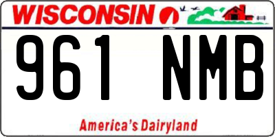 WI license plate 961NMB