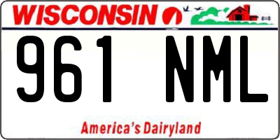 WI license plate 961NML