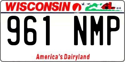 WI license plate 961NMP