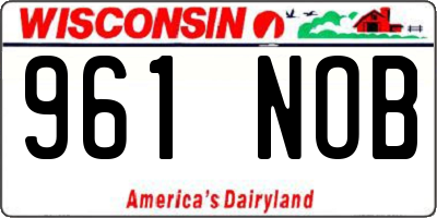 WI license plate 961NOB