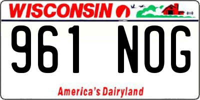 WI license plate 961NOG