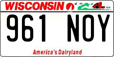 WI license plate 961NOY