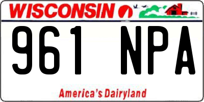 WI license plate 961NPA