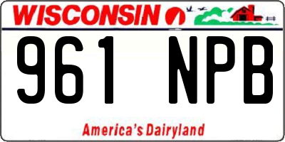 WI license plate 961NPB