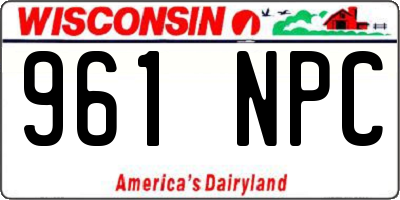 WI license plate 961NPC