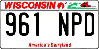 WI license plate 961NPD