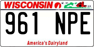 WI license plate 961NPE