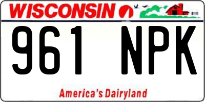 WI license plate 961NPK