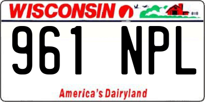 WI license plate 961NPL