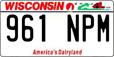 WI license plate 961NPM