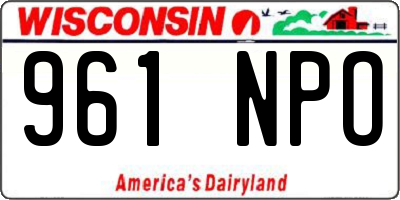 WI license plate 961NPO