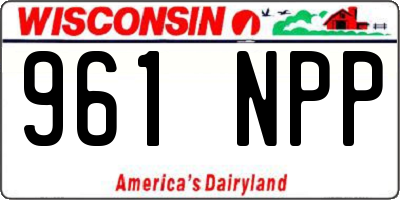 WI license plate 961NPP
