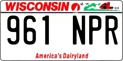 WI license plate 961NPR