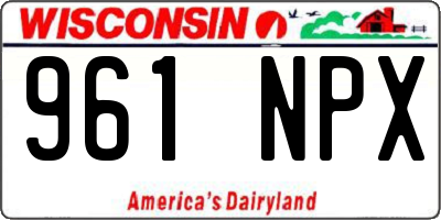 WI license plate 961NPX