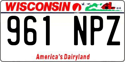 WI license plate 961NPZ