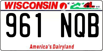 WI license plate 961NQB