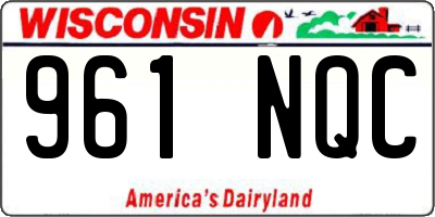 WI license plate 961NQC