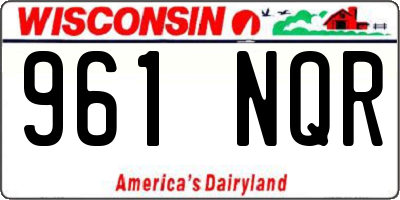 WI license plate 961NQR