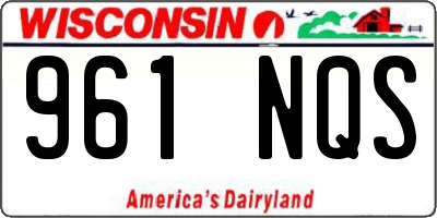 WI license plate 961NQS