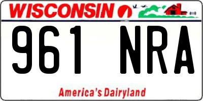 WI license plate 961NRA
