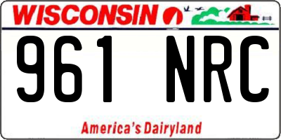 WI license plate 961NRC