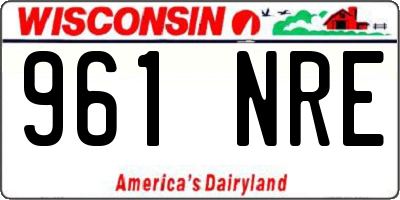 WI license plate 961NRE