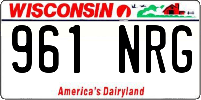 WI license plate 961NRG