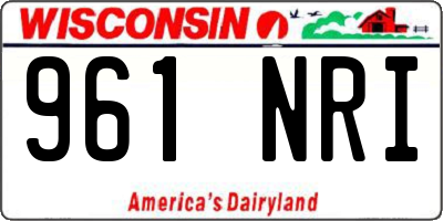 WI license plate 961NRI