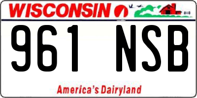 WI license plate 961NSB