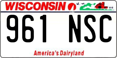 WI license plate 961NSC