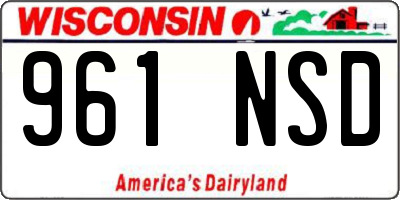 WI license plate 961NSD